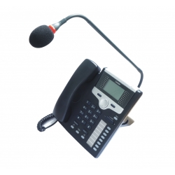Pulpit mikrofonu z telefonem CTS-220.IP-BK.GNM Telefon systemowy IP Slican CTS-220.IP z mikrofonem typu gęsia szyja do wygłaszania komunikatów na głoś